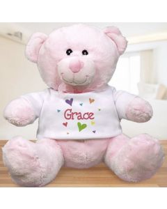Personalized New Baby Girl Pink Teddy Bear