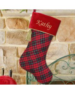 Personalized Plaid Christmas Stocking